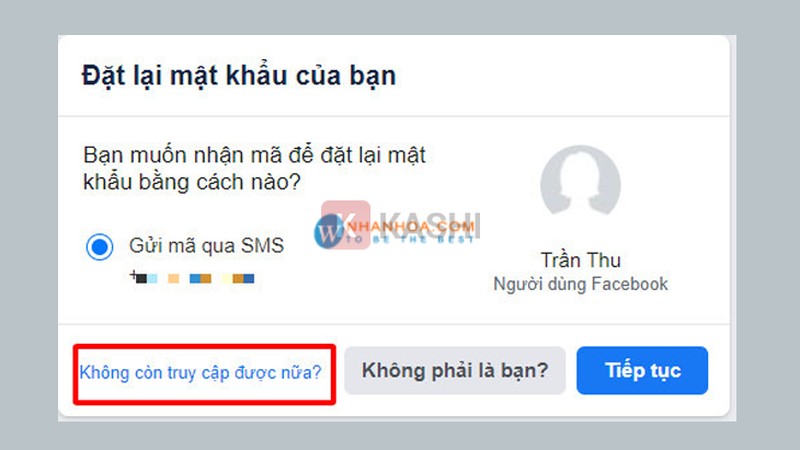 Chọn "Không còn truy cập được nữa?"