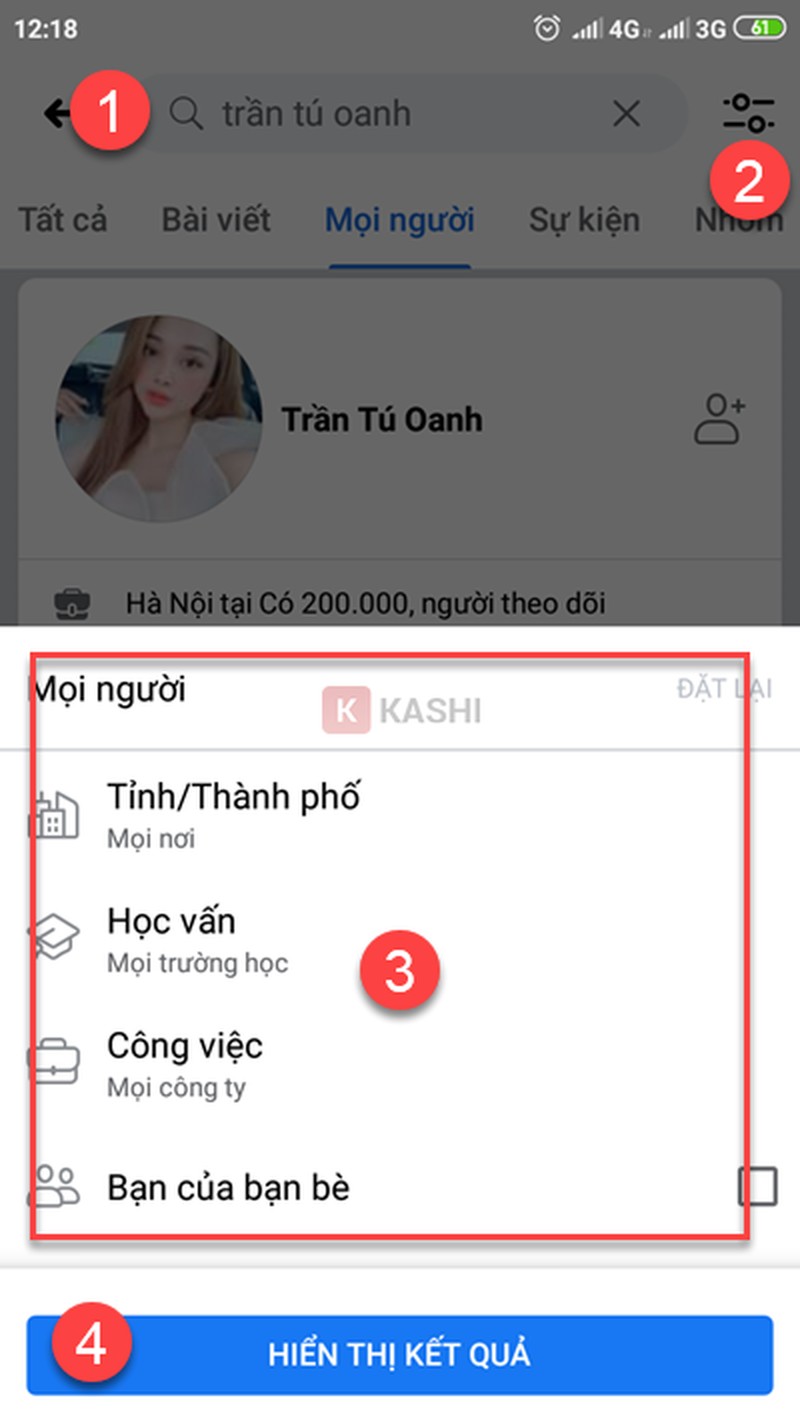 Sử dụng bộ lọc tìm kiếm