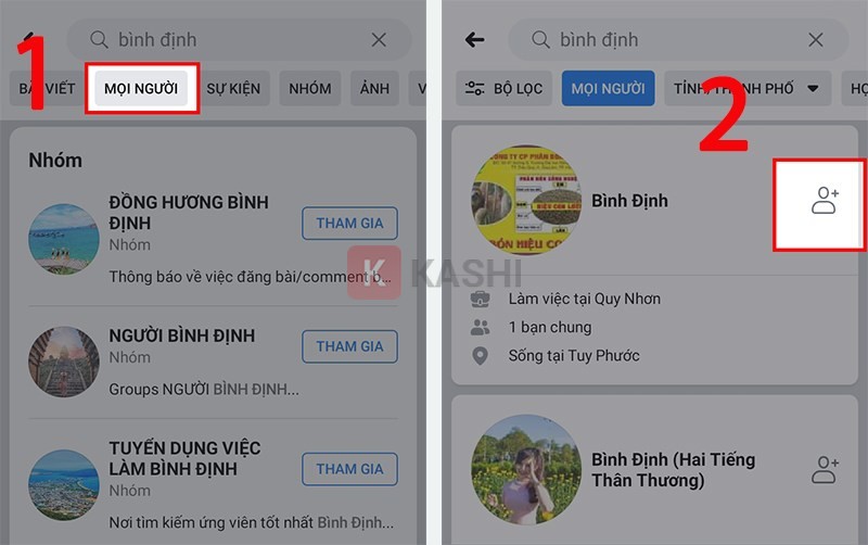 Chọn "Mọi người" và gửi lời mời kết bạn