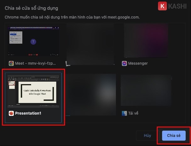 Chia sẻ slide PowerPoint trên Google Meet