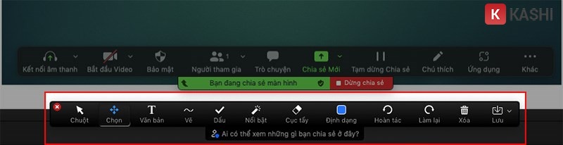 Thanh công cụ trình chiếu PowerPoint trên Zoom