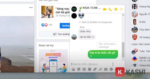 Gỡ tin nhắn và xem lại