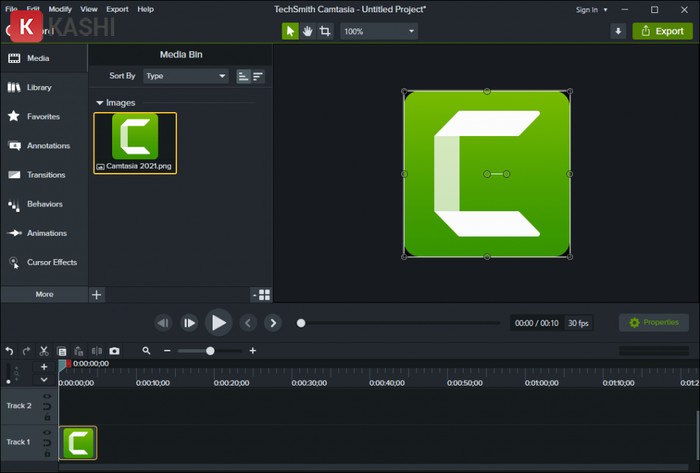 Giao diện Camtasia 2021