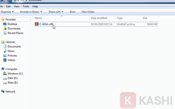 Giải nén Chew WGA