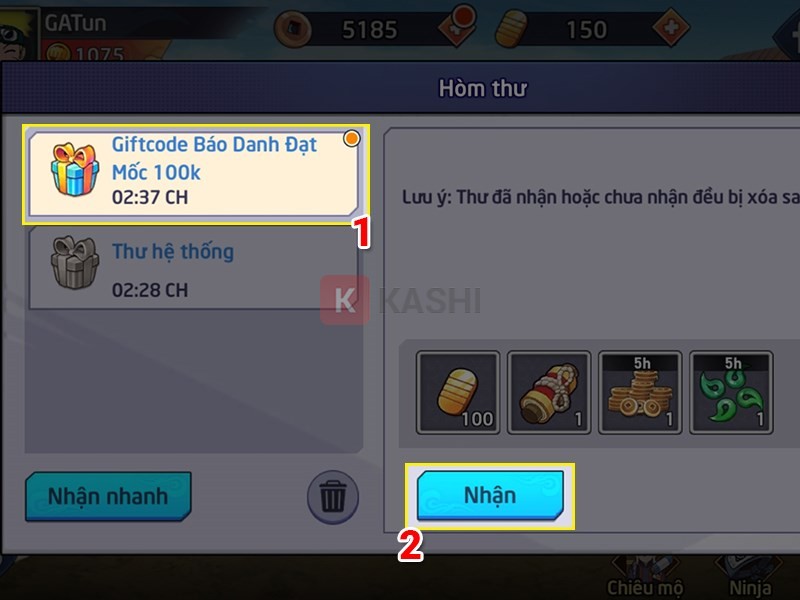 Nhận quà từ giftcode