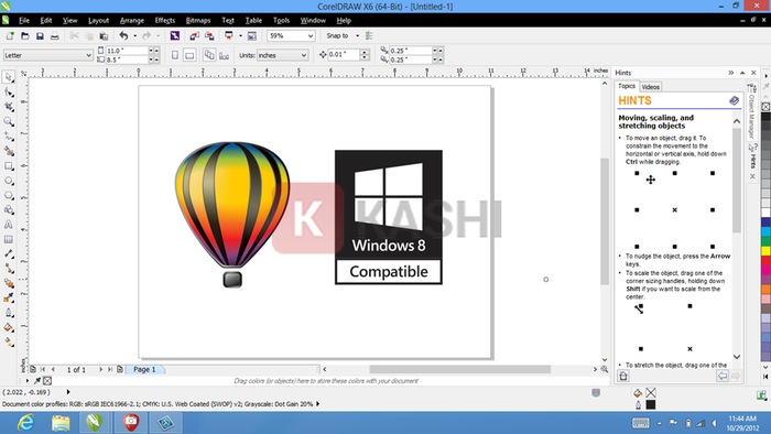 Giao diện CorelDRAW X6