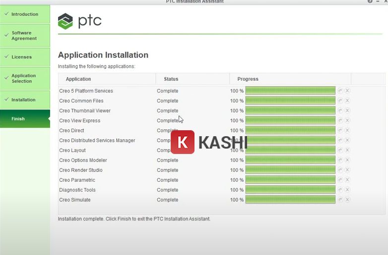 Cài đặt Creo 5.0 thành công