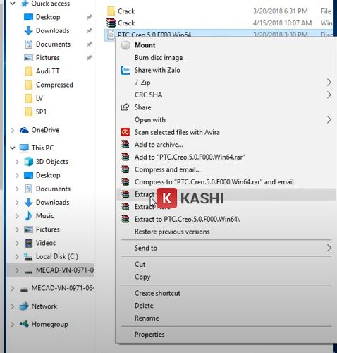 Thực hiện giải nén