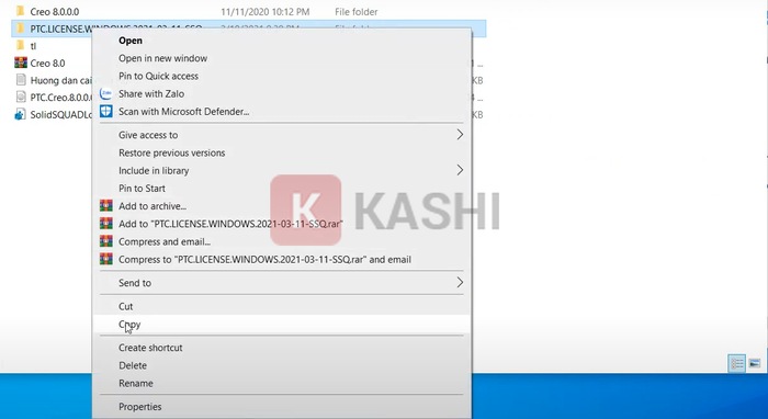 Sao chép file license