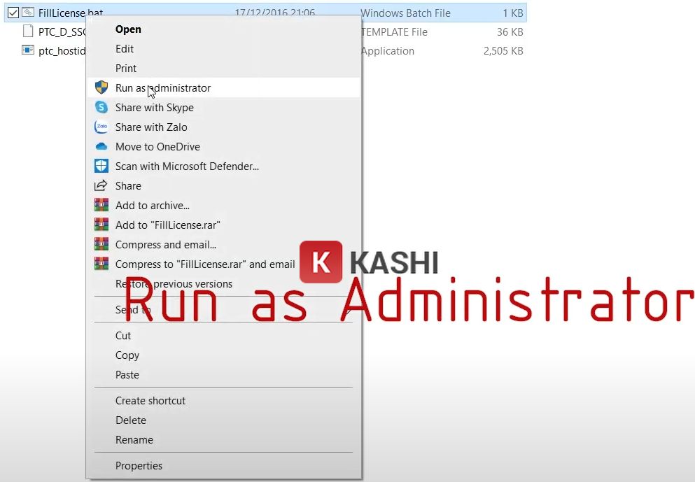 Chạy file "FillLicense" với quyền admin