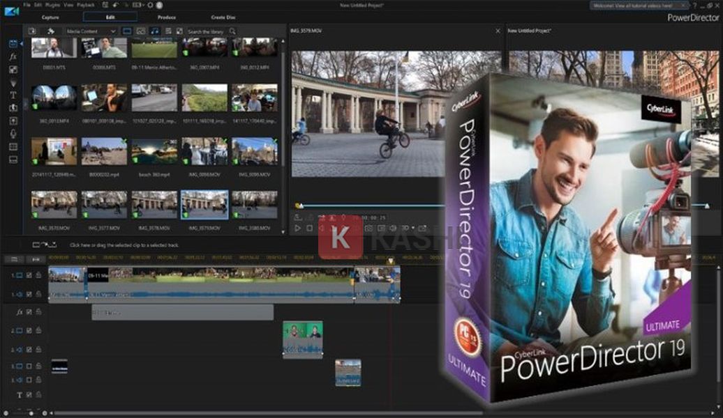 Giao diện phần mềm Cyberlink Powerdirector 19