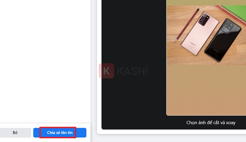 Chia sẻ story lên Facebook