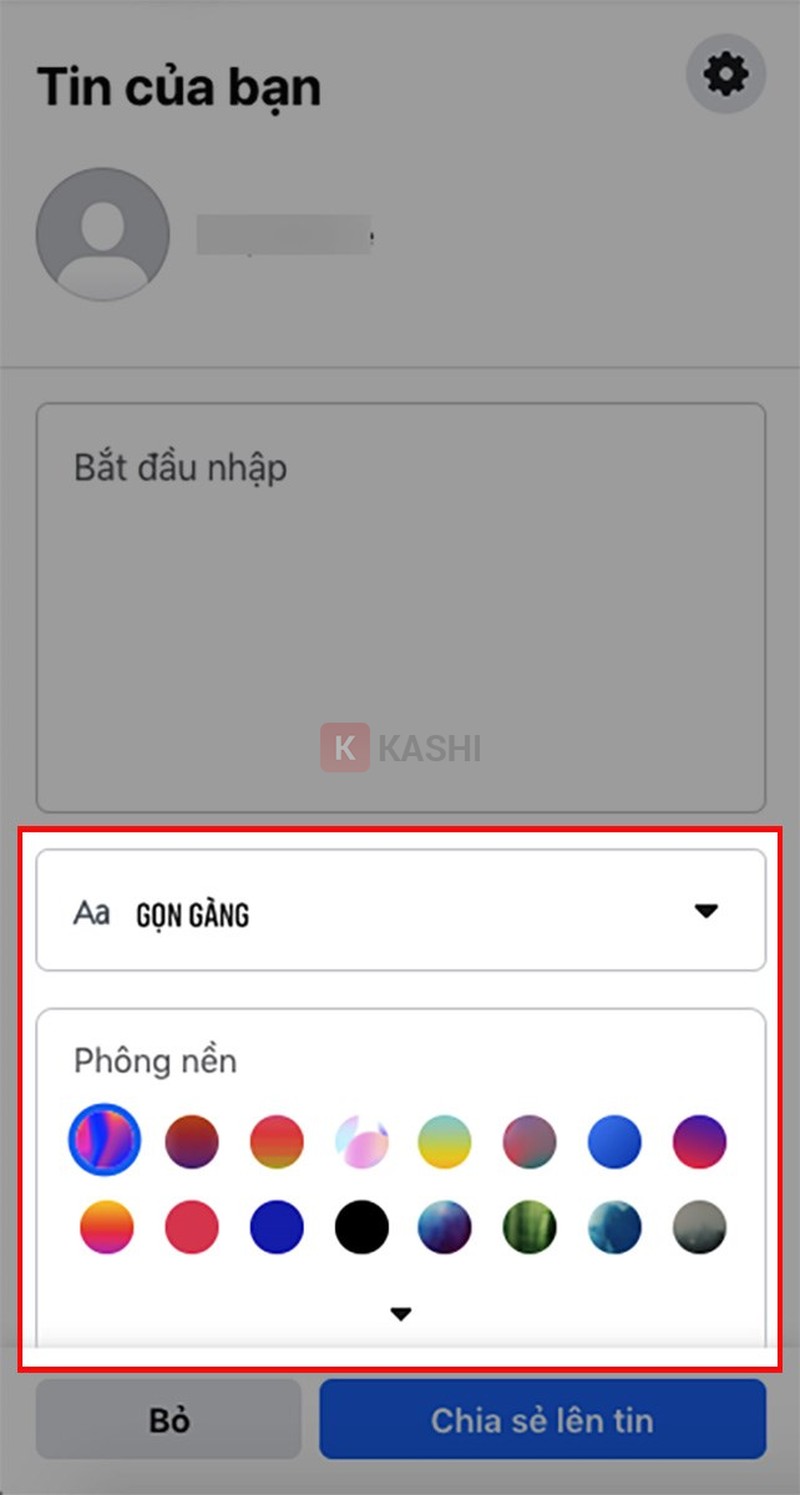 Tùy chỉnh kiểu chữ và phông nền