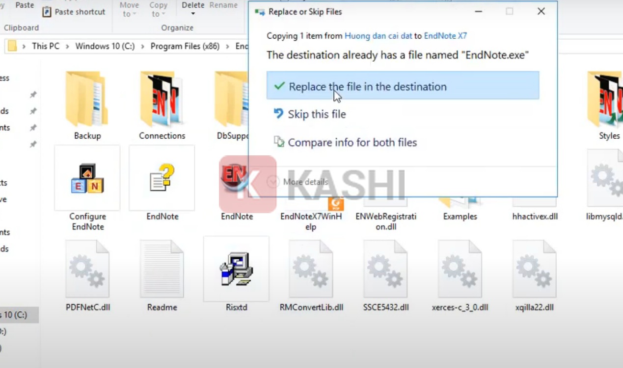 Dán file "Endnote".