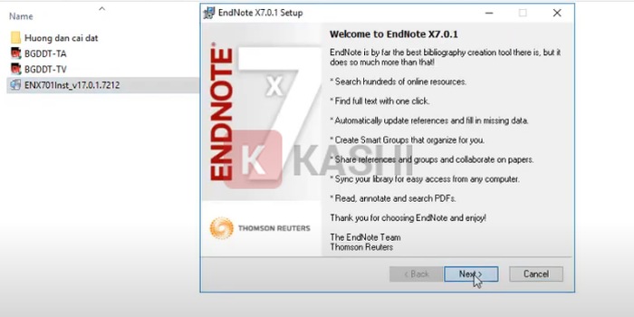 Click file "ENX701Inst..." và nhấn "Next".