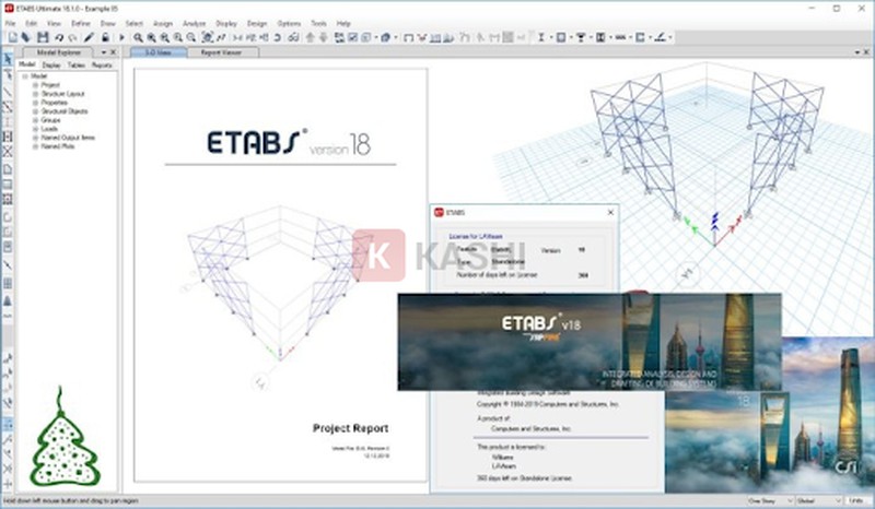 Giao diện phần mềm Etabs 2018