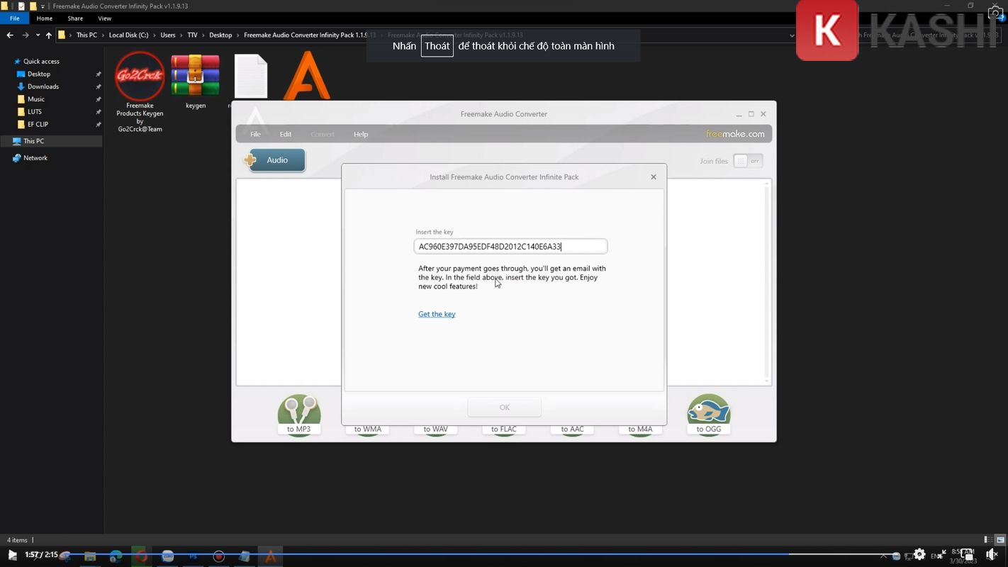 Dán Key và kích hoạt