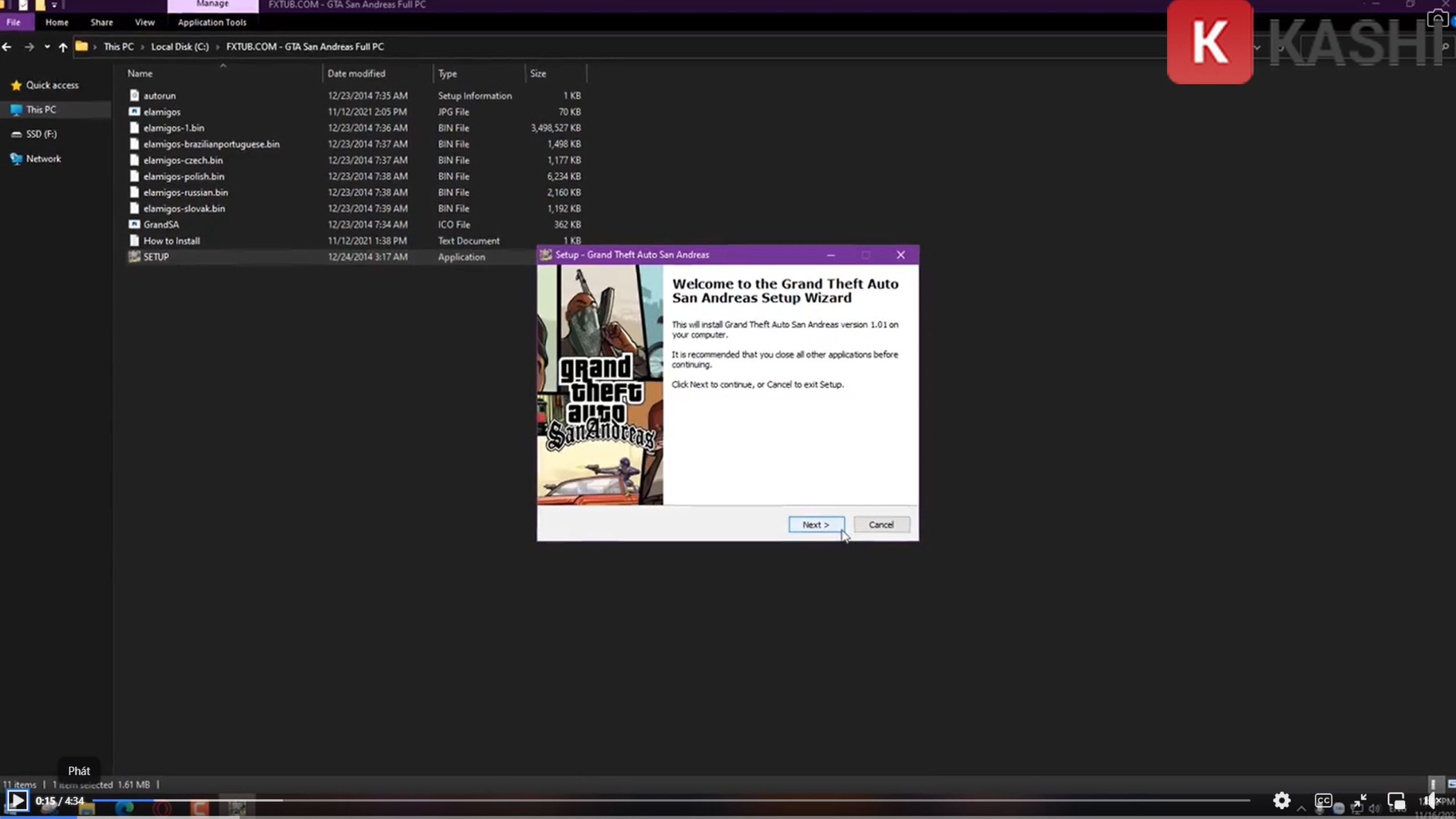 Cài đặt GTA San Andreas
