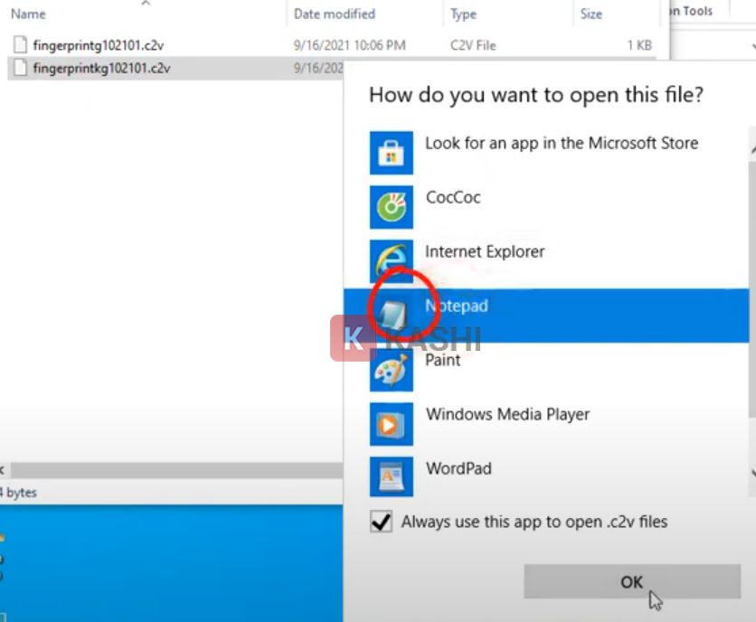 Mở file đuôi "tkg" bằng Notepad