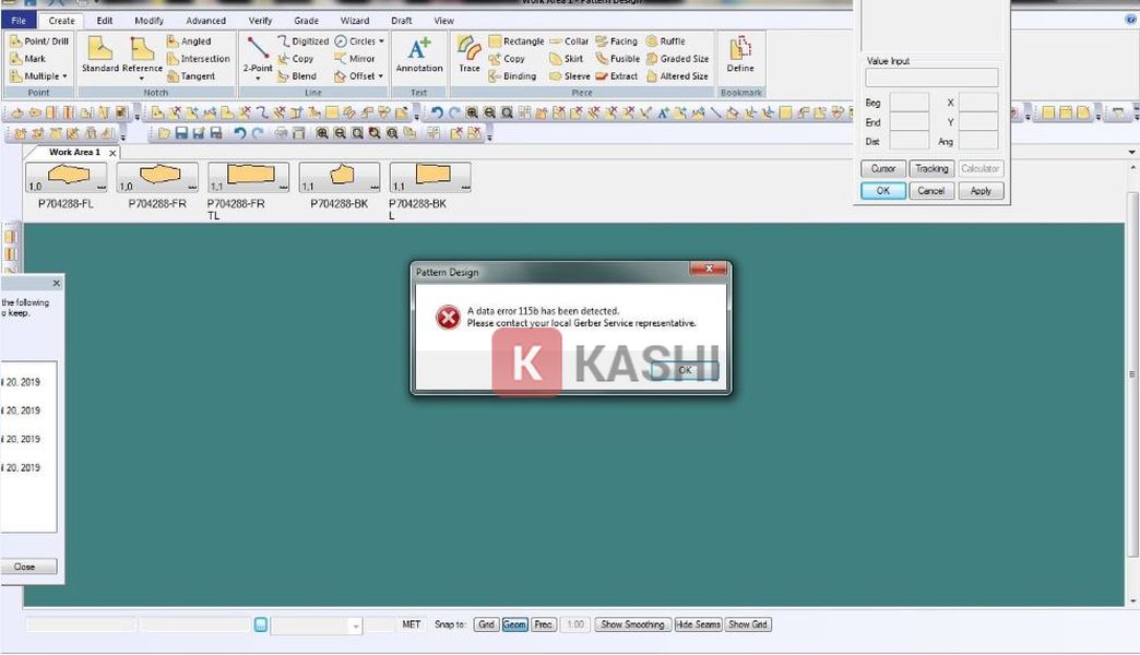 Giao diện phần mềm Gerber Accumark v9