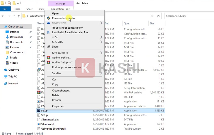 Chạy file "Setup" với quyền admin
