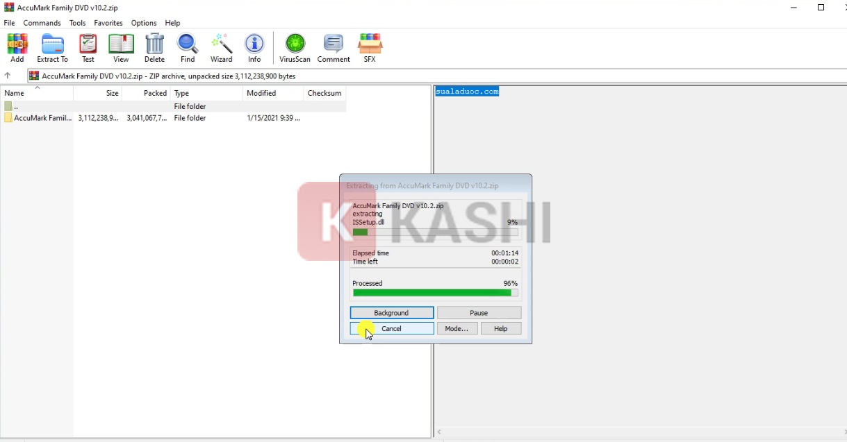 Thực hiện giải nén