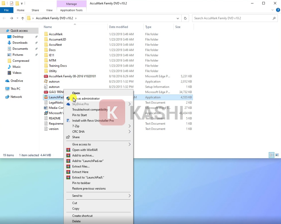 Chạy file "Lanchpad" với quyền admin