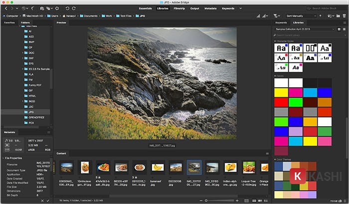 Giao diện Adobe Bridge phiên bản 2021