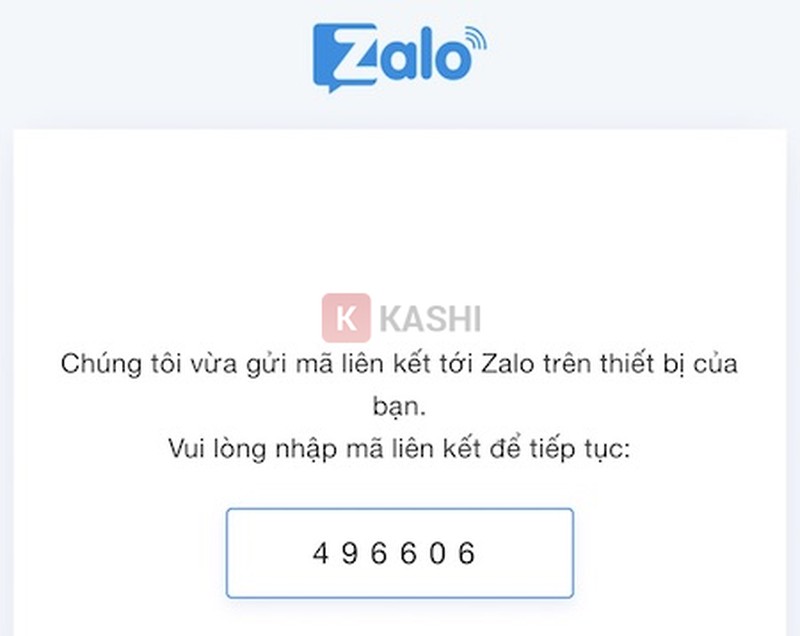 Mã xác nhận Zalo