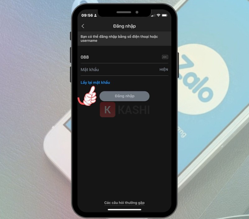 Lấy lại mật khẩu Zalo