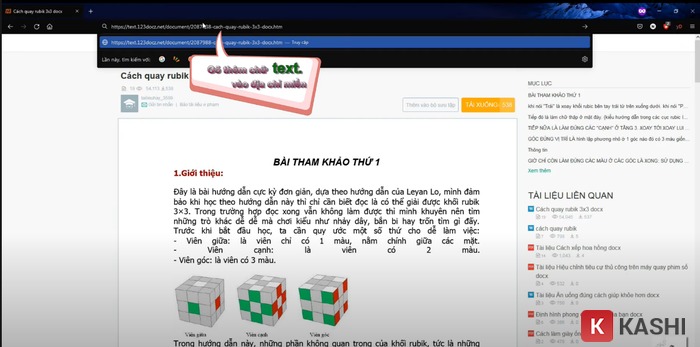 Thêm "text" vào URL