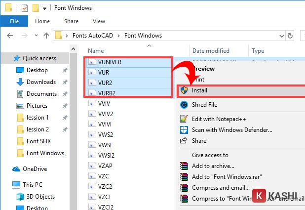 Cài đặt font TTF