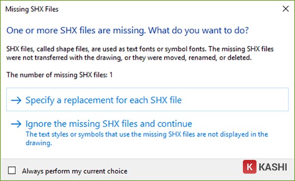 Lỗi thiếu font CAD