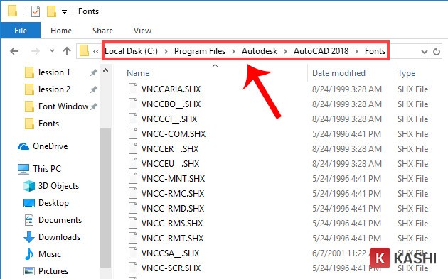 Mở thư mục Font