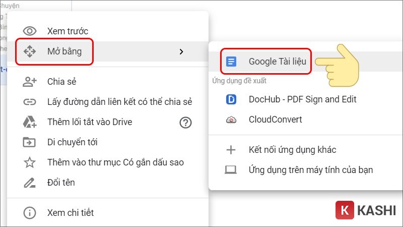 Mở ảnh bằng Google Tài liệu