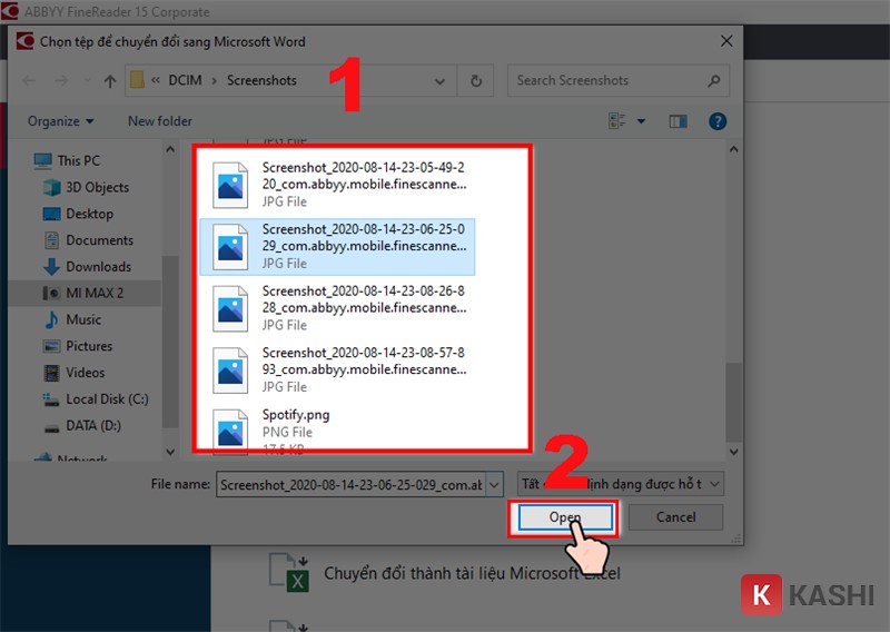 Chọn ảnh cần chuyển đổi