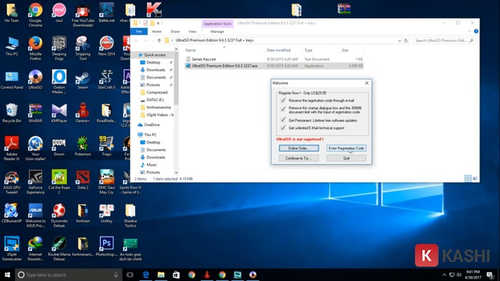 Click “Enter Registration Code” để đăng ký