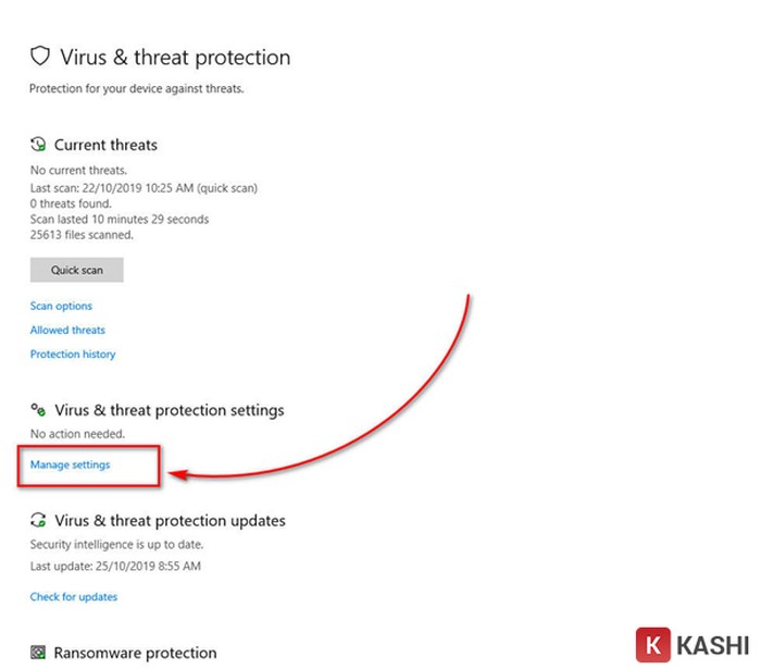 Ấn “ Manage settings”