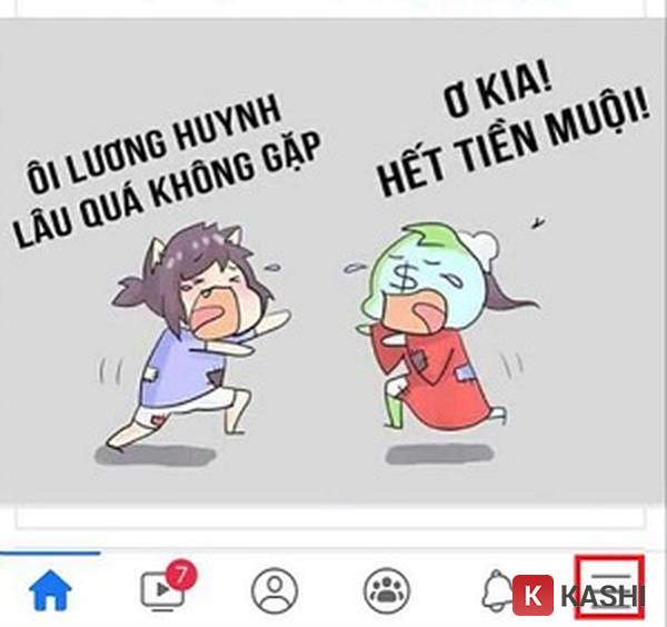 Nhấn vào biểu tượng 3 dấu gạch ngang