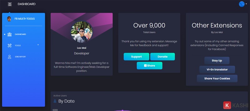 Giao diện Multiple Tools For Facebook