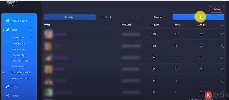 Thống kê người nhắn tin nhiều nhất trên Facebook