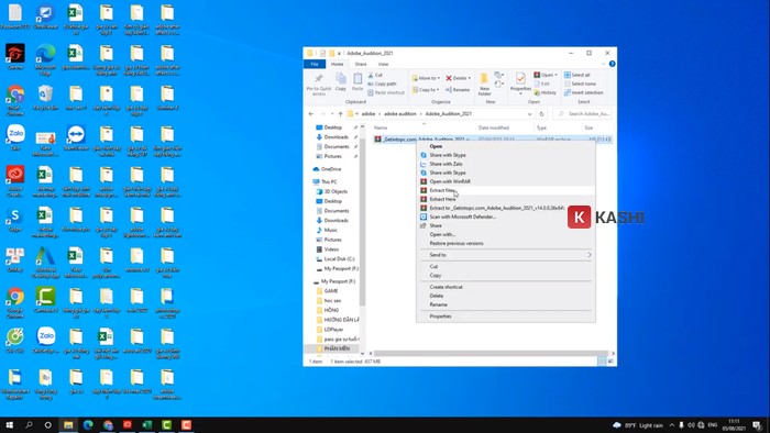 Giải nén file cài đặt