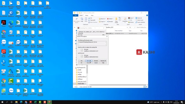 Xác nhận ghi đè file nếu có