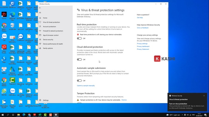 Tắt Windows Defender để tiến hành cài đặt