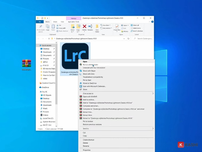 Chọn “Run as administrator”