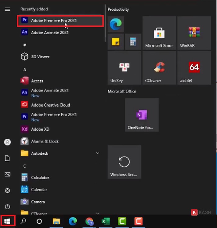 Mở ứng dụng Premiere Pro sau khi cài đặt