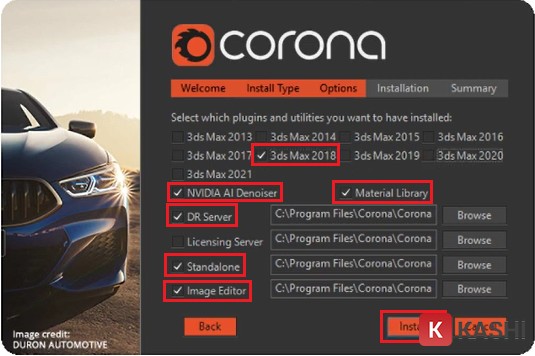 Lựa chọn thành phần cài đặt