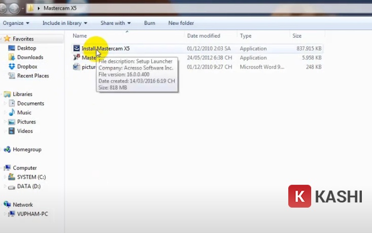 Cài đặt Mastercam X5