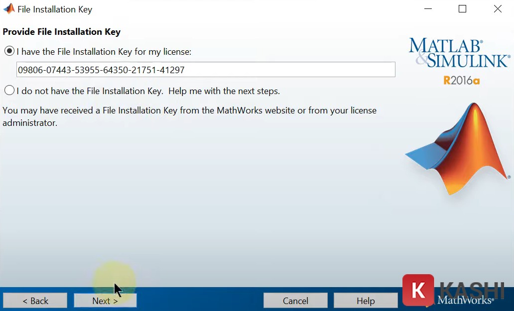 Nhập key và nhấn “Next”