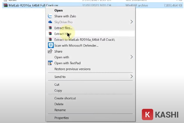 Thực hiện giải nén